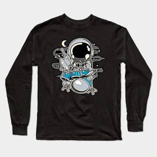 Astronaut Drummer • Funny And Cool Sci-Fi Cartoon Drawing Design Great For Anyone That Loves Astronomy Art Long Sleeve T-Shirt